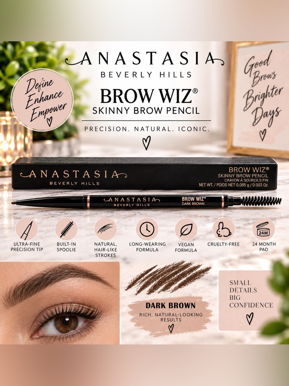 Anastasia Beverly Hills Brow Wiz Dark Brown Precision Eyebrow Pencil Full Size